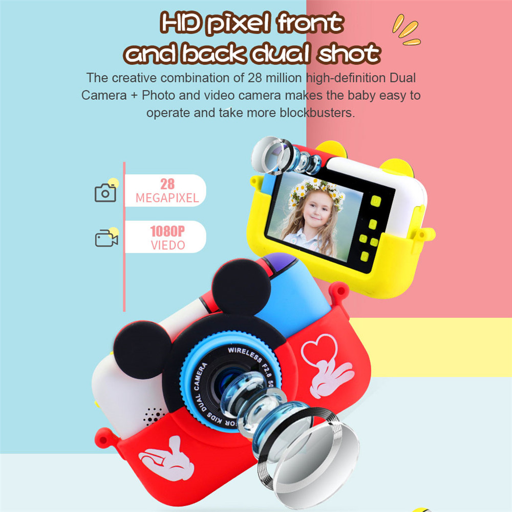 (Yellow) Digital Camera Kids Mini Rechargeable Toy Children Camera Toy Video Camera Camcorder Recorder with 32GB Card Birthday Christmas New Year Gift for Age 3 4 5 6 7 8 9 Year Old Toddler Girls Boys