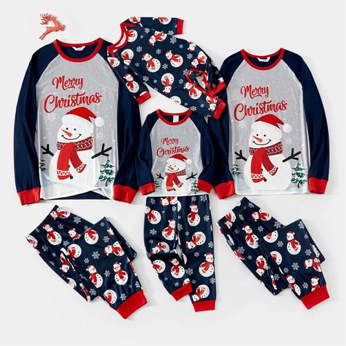 Xmas Family Matching Pajamas Set New Arrivals 2023 Christmas Tree Snowman Print Adult Kids Pjs Baby Jumpsuit Dog Clothes Christmas Family Matching PJS Womens Kids Sleepwear Xmas PJs Sets
