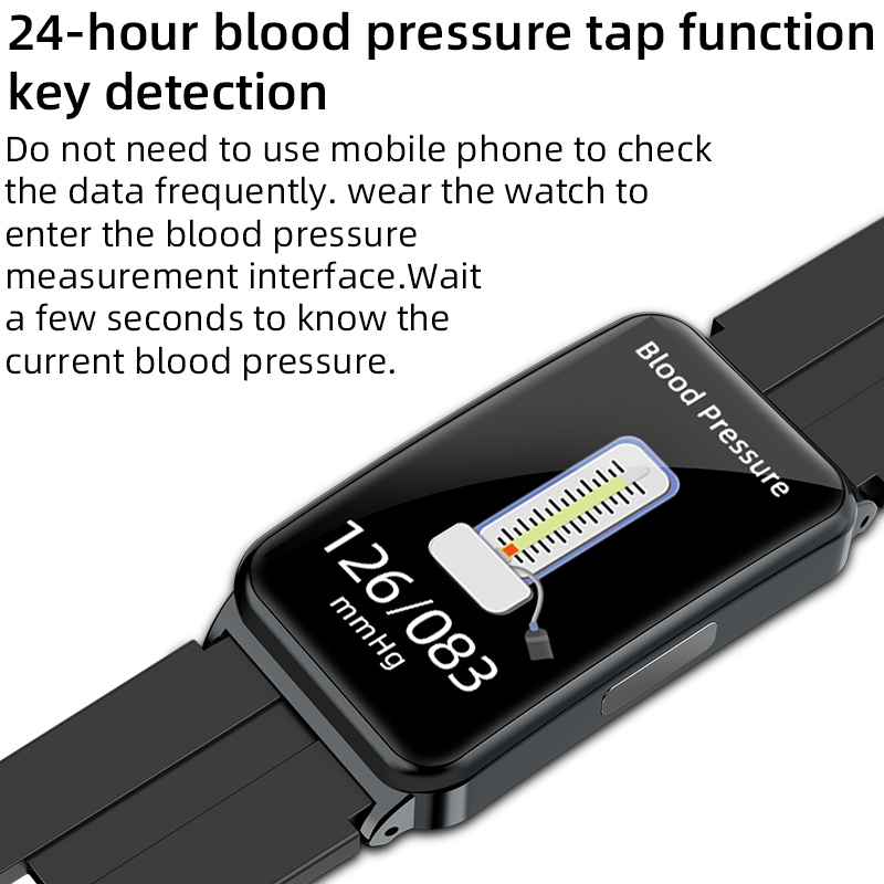 (Pink) Blood Glucose Sugar Smart Body Temperature ECG HRV Monitoring Fitness Smart Bracelet SpO2 Smartwatch