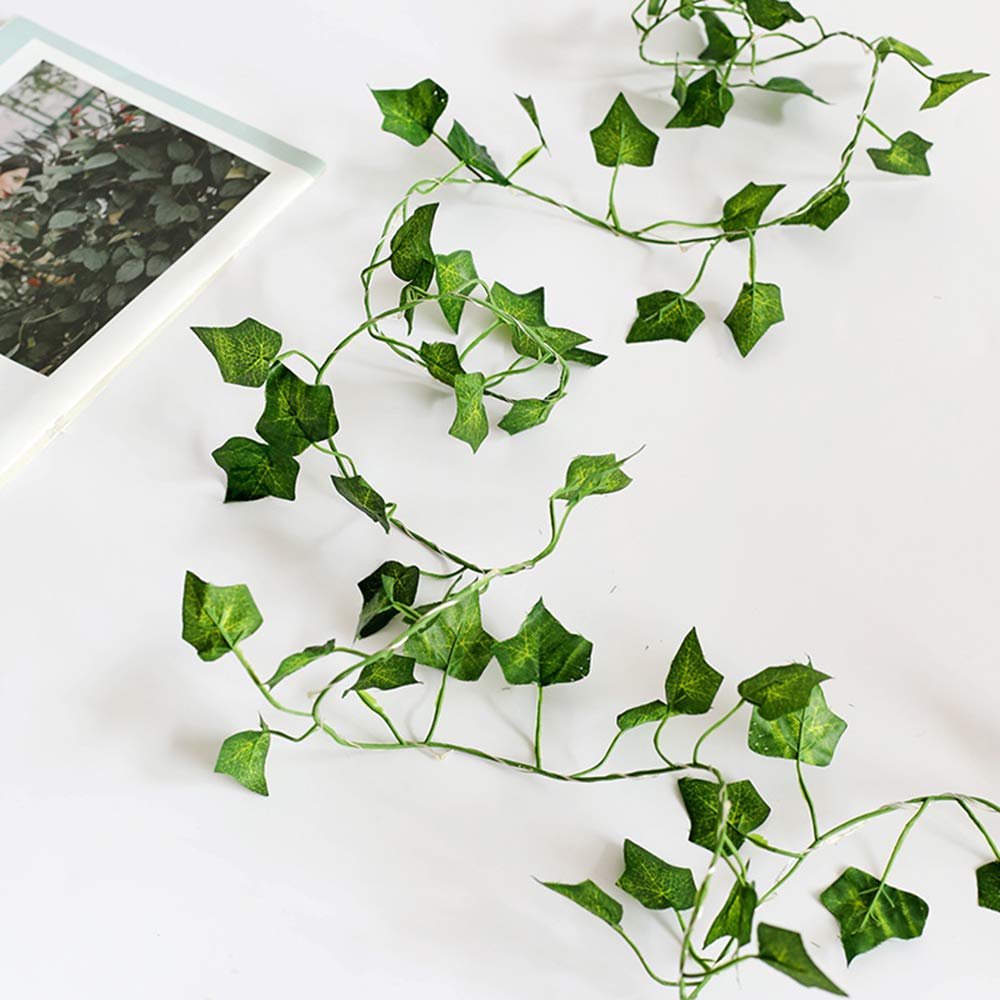 Solar Artificial Ivy Leaf Plants Led Solar String Lights 50 White Warm LEDs 5M