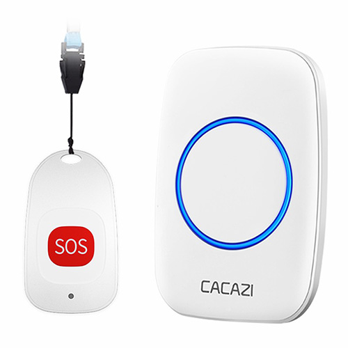 Smart Home Wireless Pager Doorbell Old man Emergency Alarm Calling Bell 80m Remote Lanyard SOS Button