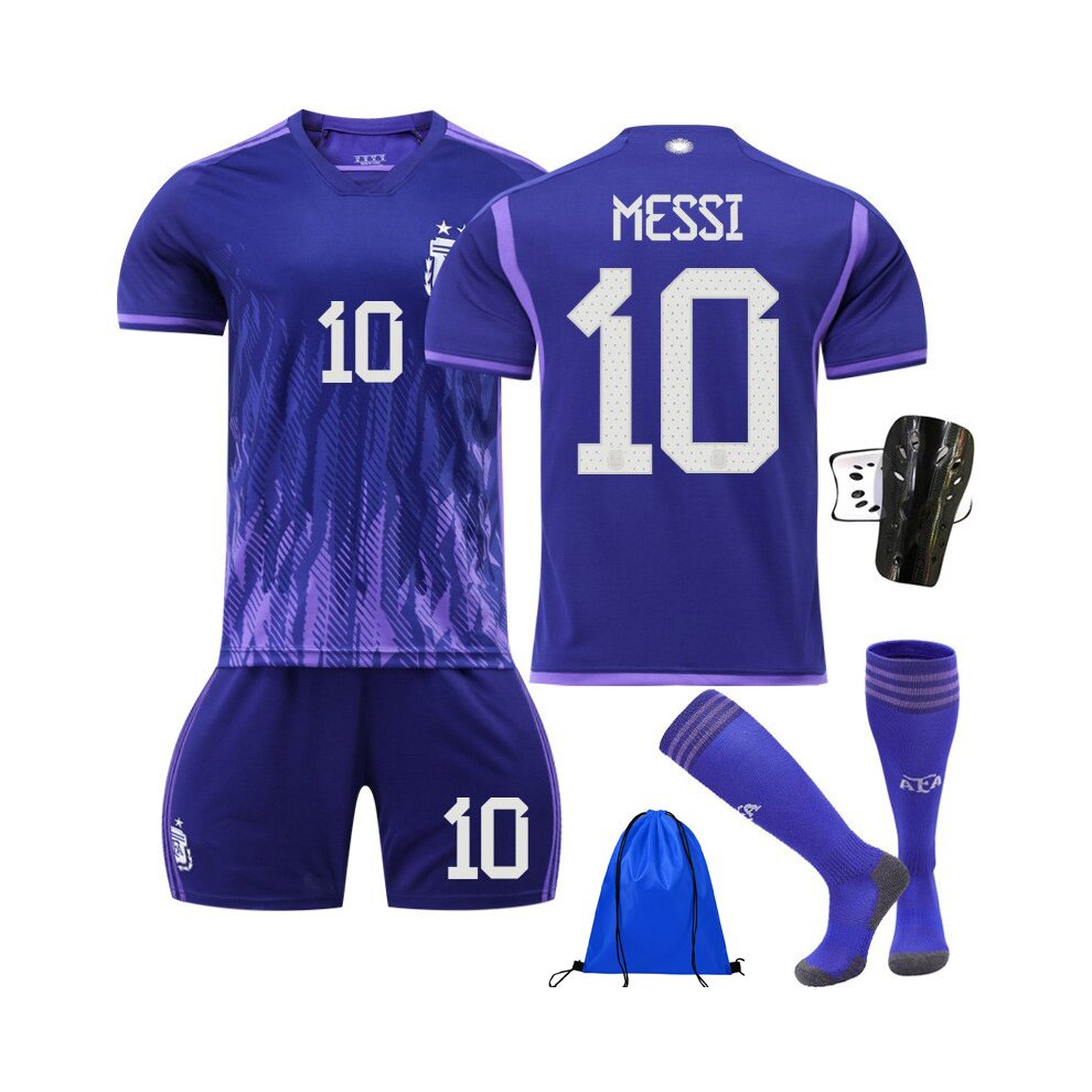 (4~5 years) Purple Messi#10 Away Kit 22-23 Kids Argentina Football kit Messi Jersey