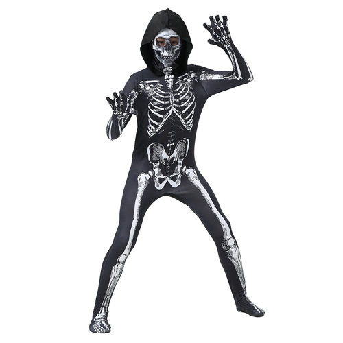 Child Skin Skeleton Costume for Halloween Trick-or-Treating