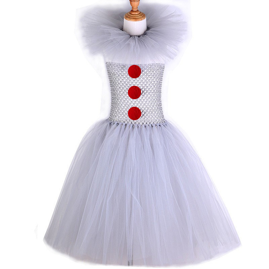 (90~100cm) Clown Halloween Fancy Dress Kids Bad Girl Costume