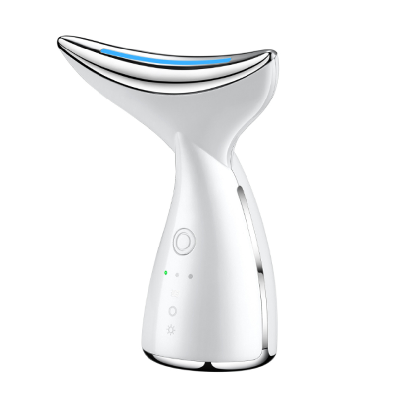 EMS Thermal Neck Massager Lifting Tighten 3 Colors Led Photon Neck Wrinkle Removal Electric Microcurrent Reduce Double Chin Home Beauty Instrument Kit