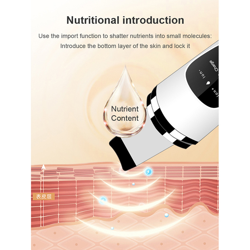 (Pink) Ultrasonic Blackhead Remover Skin Scrubber Face Deep Nose Cleaner Machine Peeling Shovel Facial Pore Skin Care Tool Acne Exfoliating Beauty Instrument