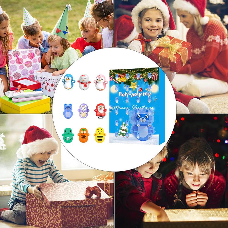 Christmas Advent Calendar Toys 24Pcs Christmas Countdown Prizes Stocking Stuffers Penguin Series Toys Surprise Gift for Kids.