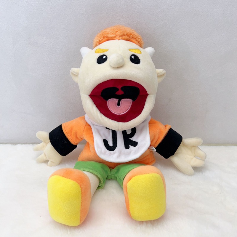 (Jeffy) Jeffy Puppet Soft Plush Toy and His Sister Feebee Puppet Plush Toy Doll, Mischievous Funny Puppets Toy Hand Puppet with Working Mouth for Play House Birthday Christmas Halloween Party Gift for Kid