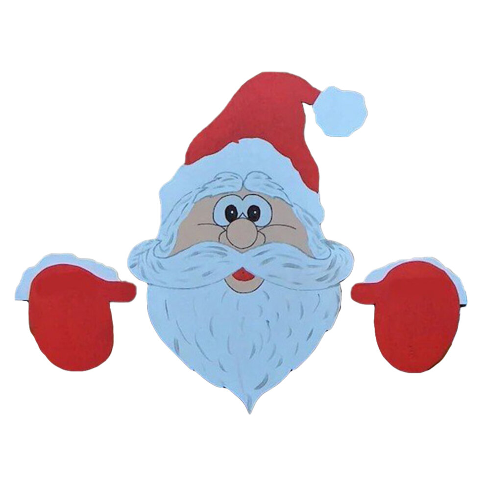 (Santa Claus) Christmas Fence Peeker Decoration Outdoor Garden Decor Funny Reindeer Santa Claus Snowman  Ornaments for Yard Patio