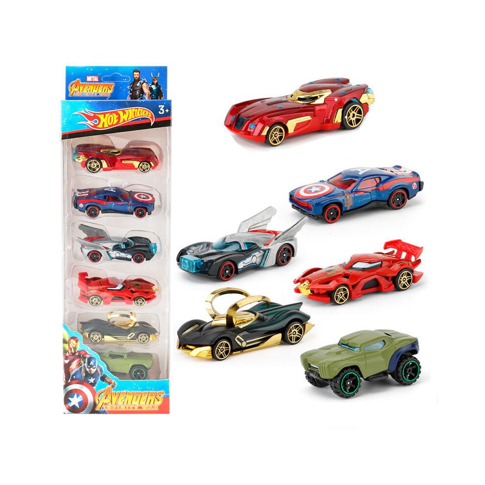Kids Toys Gift Car Set Avengers Alloy Car Set Racing Car 6PCS