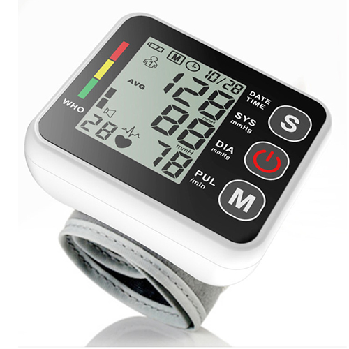 Digital Wrist Blood Pressure Monitor With Large LCD Display BP Machine Cuff