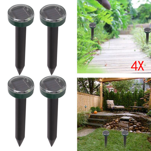 4x Solar Ultrasonic Mice Rat Repellent Fox Pest Scarer Deterrent