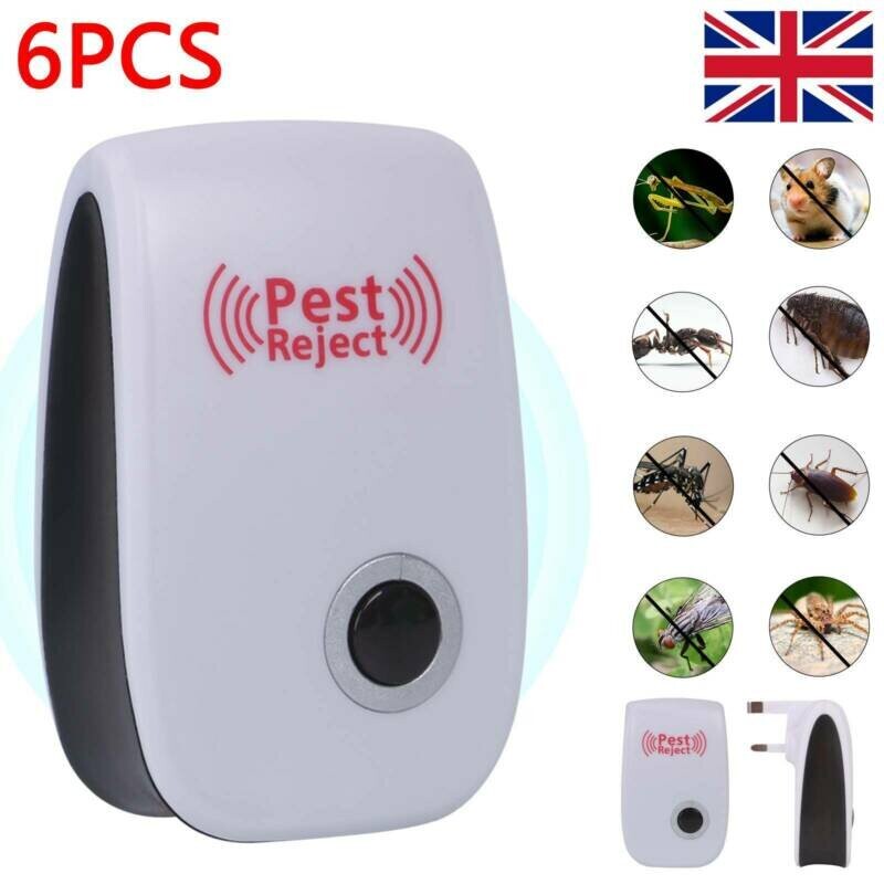6 Pack Ultrasonic Pest Repeller Control Electronic Repellent Mice Rat