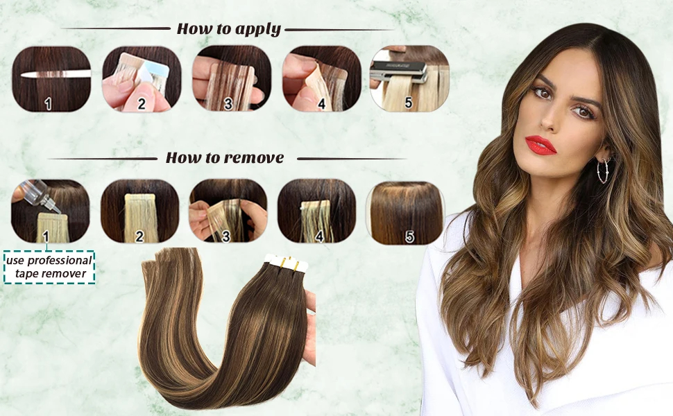 (24inch 50g) Tape Hair Extensions Human Hair Real Remy Tape in Hair Extension Seamless Skin For Salon High Quality Natural Hair Transplant