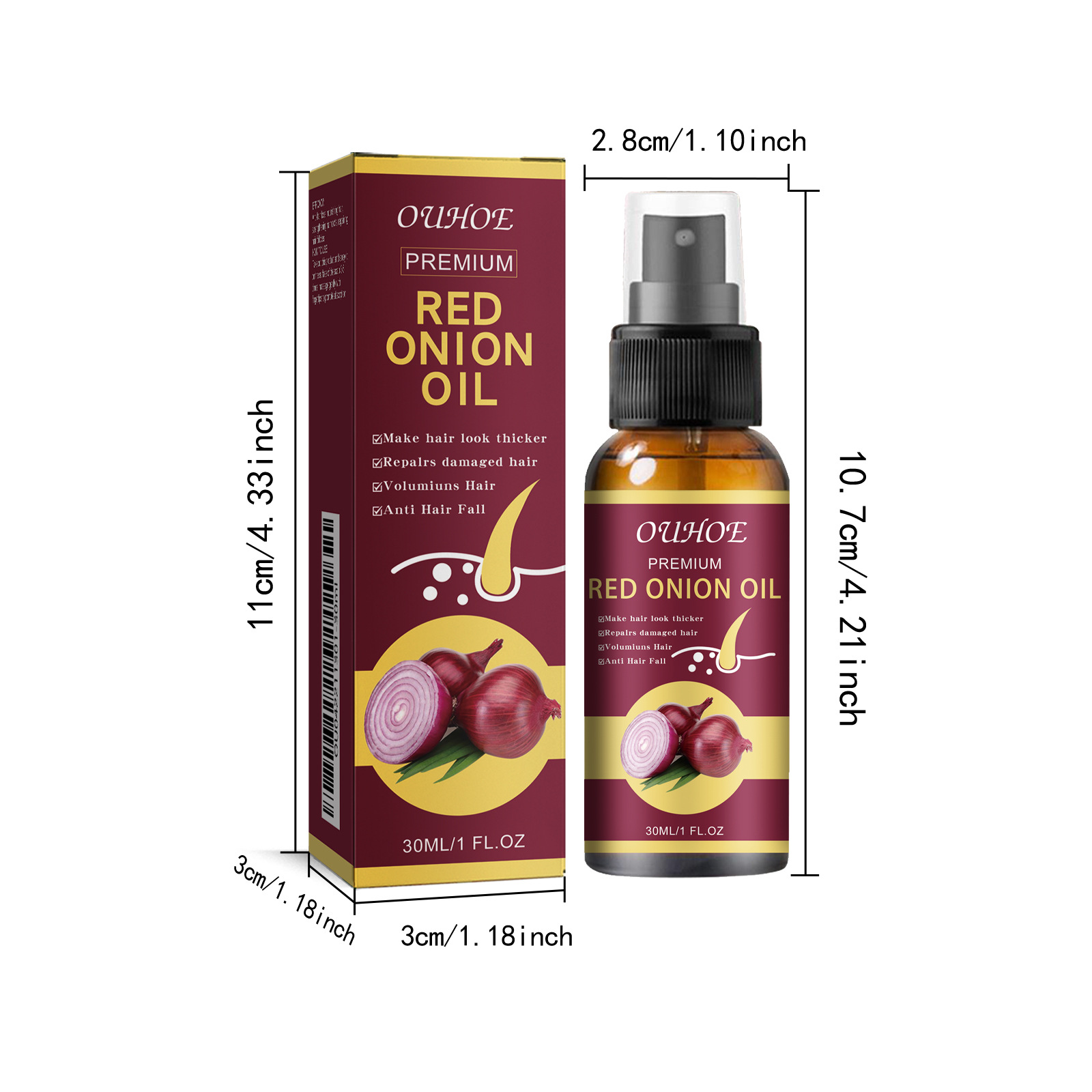Hair Growth Serum Spray Prevent Hair Loss Scalp Treatment Improve Alopecia Strengthening Anti Dry Frizz Red Onion Essential Oil Hair Care Oil