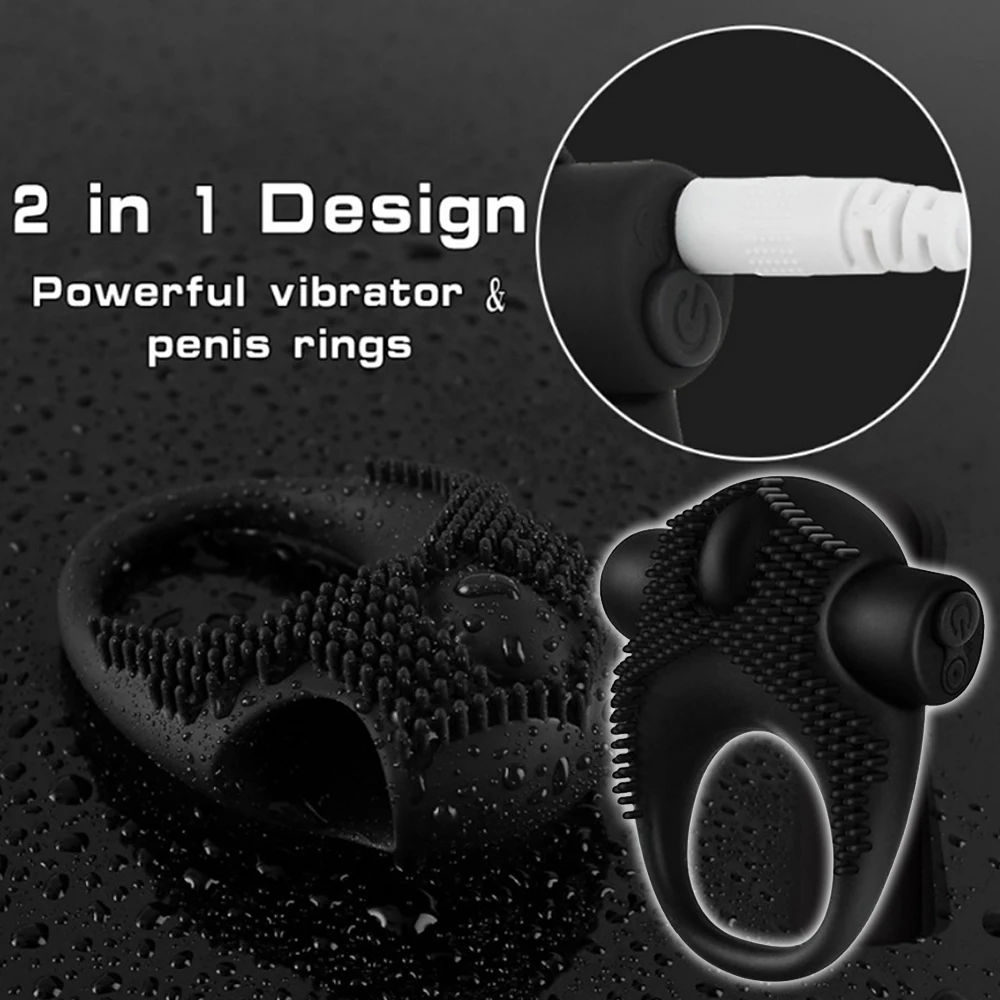 Cock Ring Vibrator Sex Toys Ejaculation Delay Toys For Men Age 18 Couples Penis Rings Sensualex Novelty Toys Rechargeable Multiple Vibration Modes Stimulation