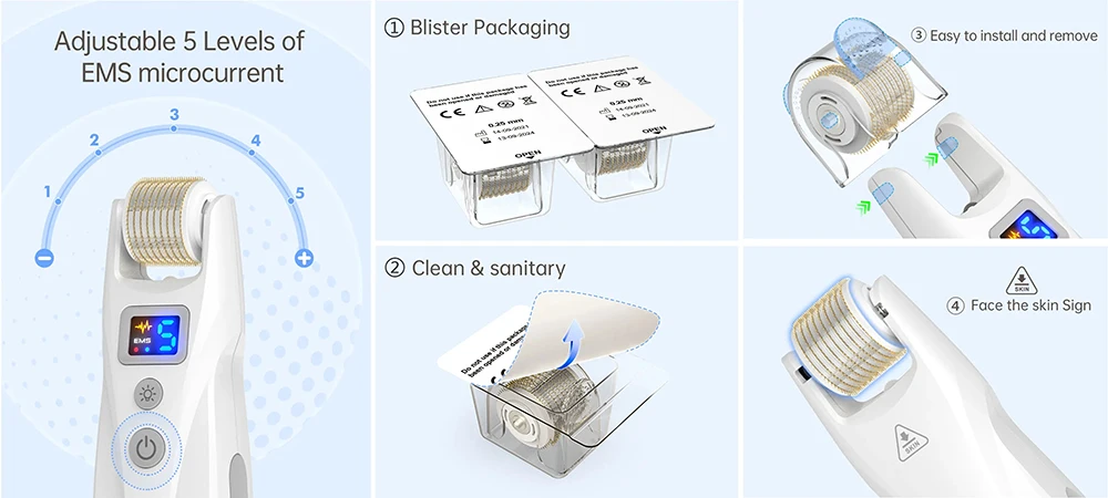 Dr. Pen G5 Bio Roller Electroporation Newest Bio G5 Roller LED EMS Titanium Derma Roller 540 Needle Rejuvenate Collagen Micro Current Vibration LED Device 4 in 1