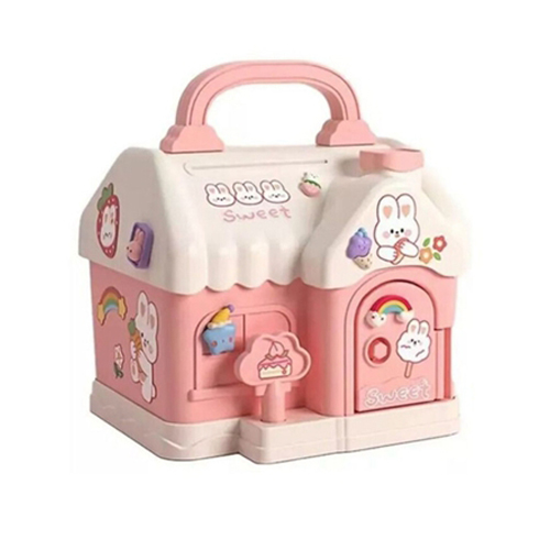 New House-Shaped Money Box Plastic Safe Bank Toy Coin Saving Box Key Lock Portable Coin Bank Kids Gift