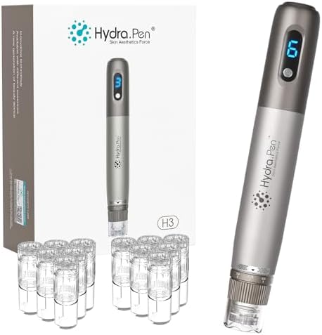 Dr.Pen H3 Professional Microneedling Pen with 18pcs 12PIN Cartridges Needles for Hydra Pen H3 Wireless Derma Roller Pen 6 Speed Levels 0.25-2.5mm Adjustable