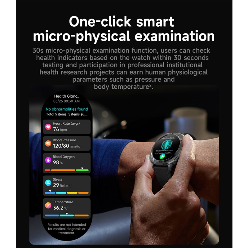 ECG Blood Glucose Smart Watch Men Uric Acid Blood Fat Heart Rate Micro Physical Examination Health Smartwatch