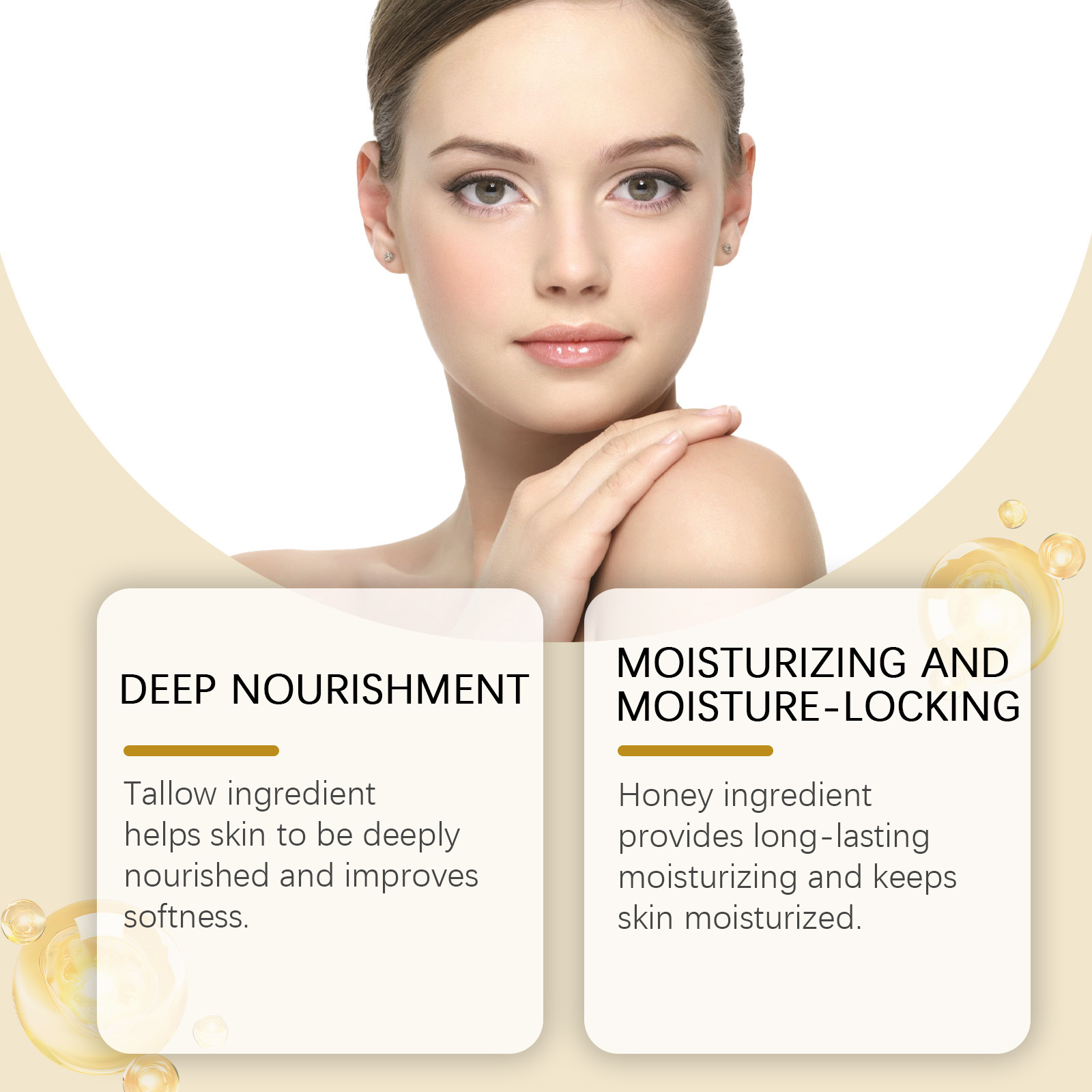 (1pc) Tallow Balm Skin Care Cream Hydrated Massage Cream Skin Moisturizer Deep Nourishment Mild Improve Gloss Efficiently Locks In Water Festival Gifts 100g