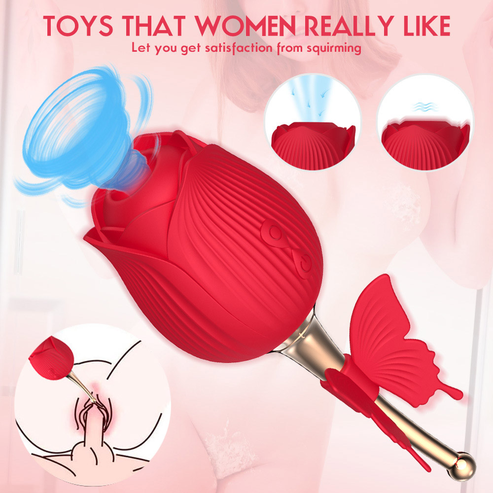Sucking Vibrator Egg for Women Nipple Massager Nipple Vagina Clit Stimulate Rose Flower Vibrators Masturbators Adult Sex Toys for Women Oral Sucker