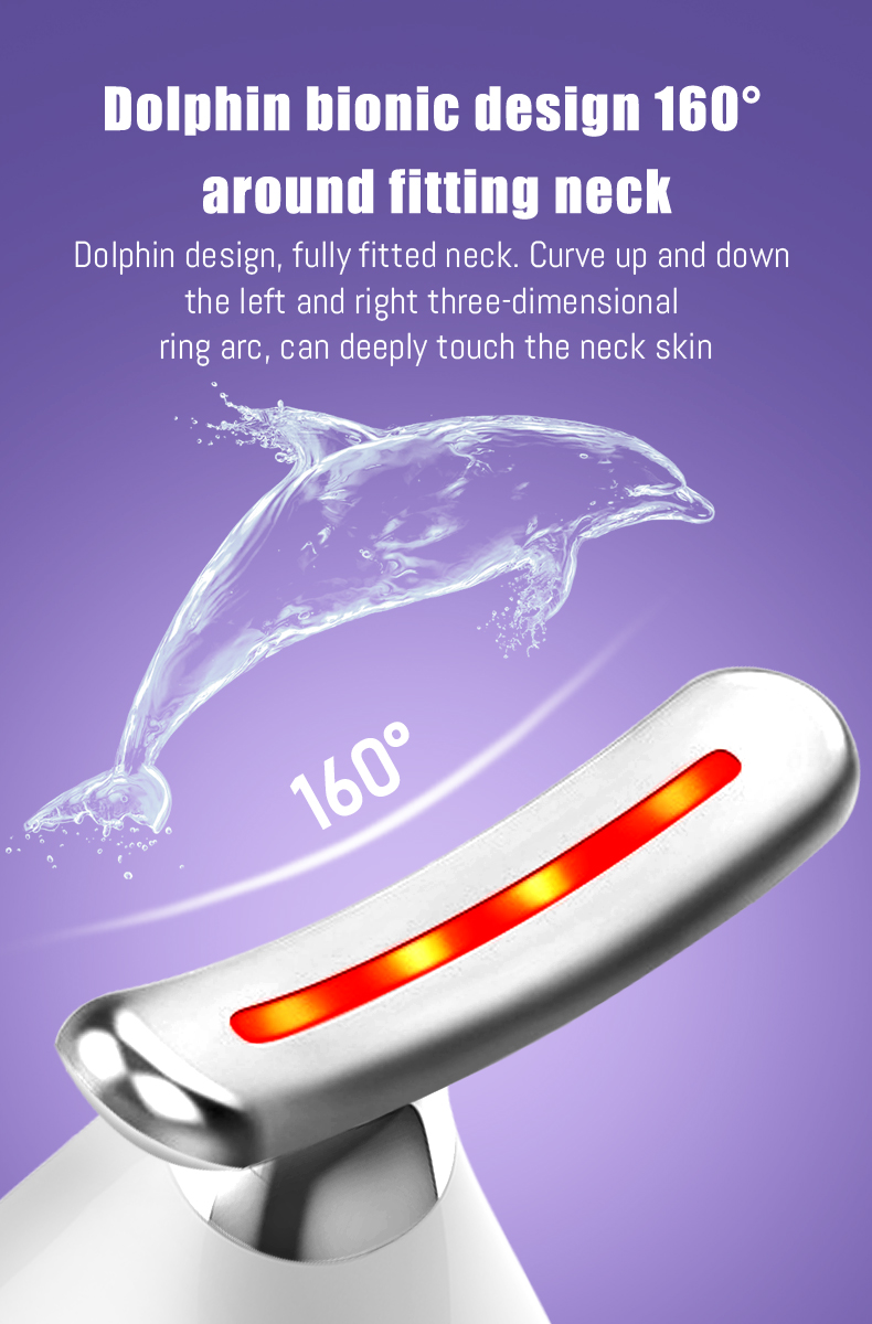 7 Color LED Led Light Therapy Neck Beauty Instrument Fade Neck Lines Nasolabial Beauty Massager Double Chin Remove Skin Rejuvenation V Face Lifting