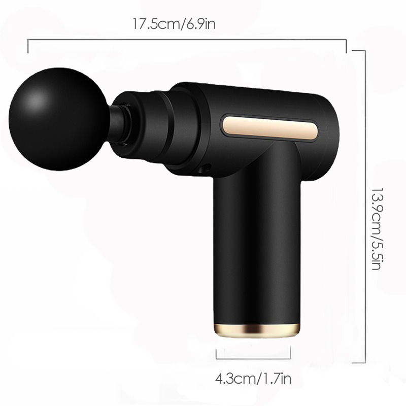 (Grey) Mini Muscle Massage Gun Protable Body Massager Deep Handheld Percussion Massager For Body Back And Neck Leg