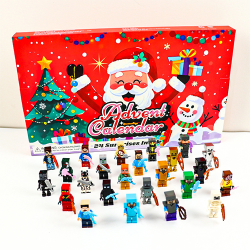 Christmas Calendar Minecraft Building Blocks Mini Figure Toys 24 Days Christmas Countdown Calendar Xmas Advent Calendar Blind Box Kids Gifts