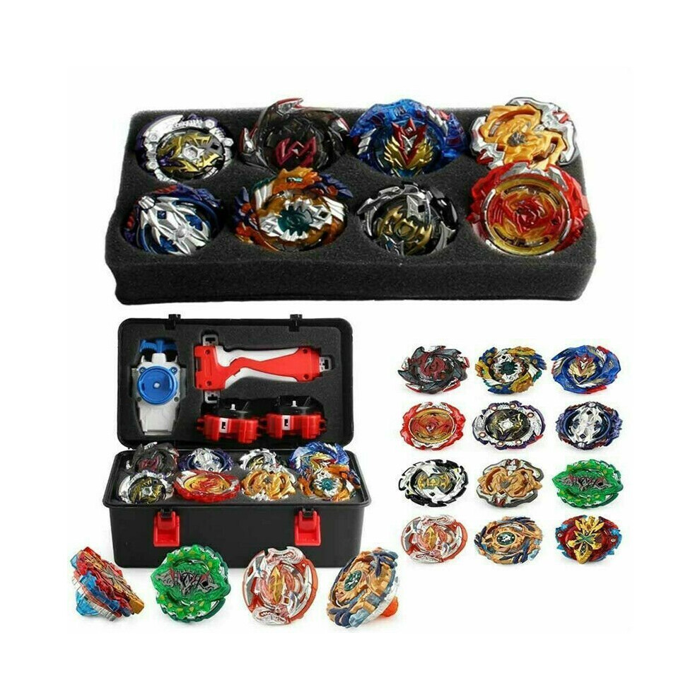(Black) 12X Beyblade Burst Set Spinning with Launcher+Box Gift Pack