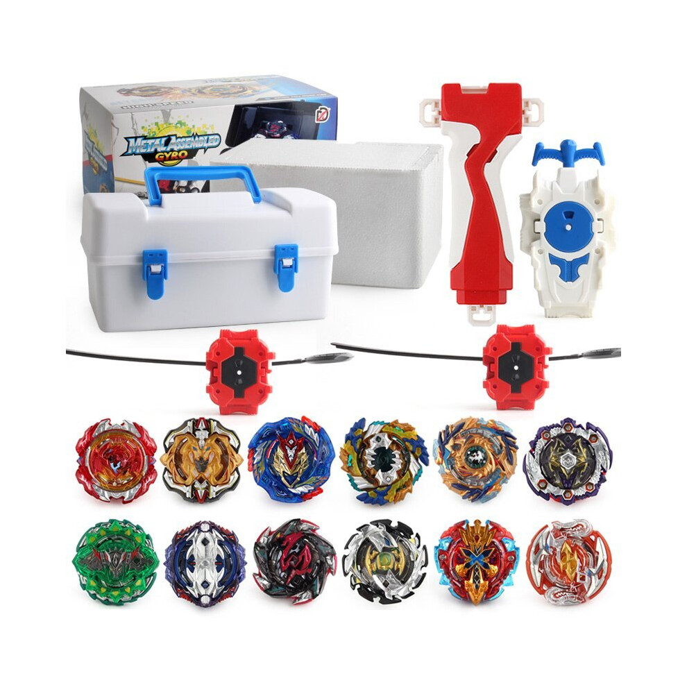 (Black) 12X Beyblade Burst Set Spinning with Launcher+Box Gift Pack