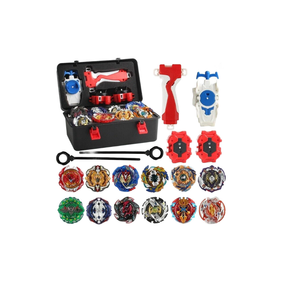 (Black) 12X Beyblade Burst Set Spinning with Launcher+Box Gift Pack