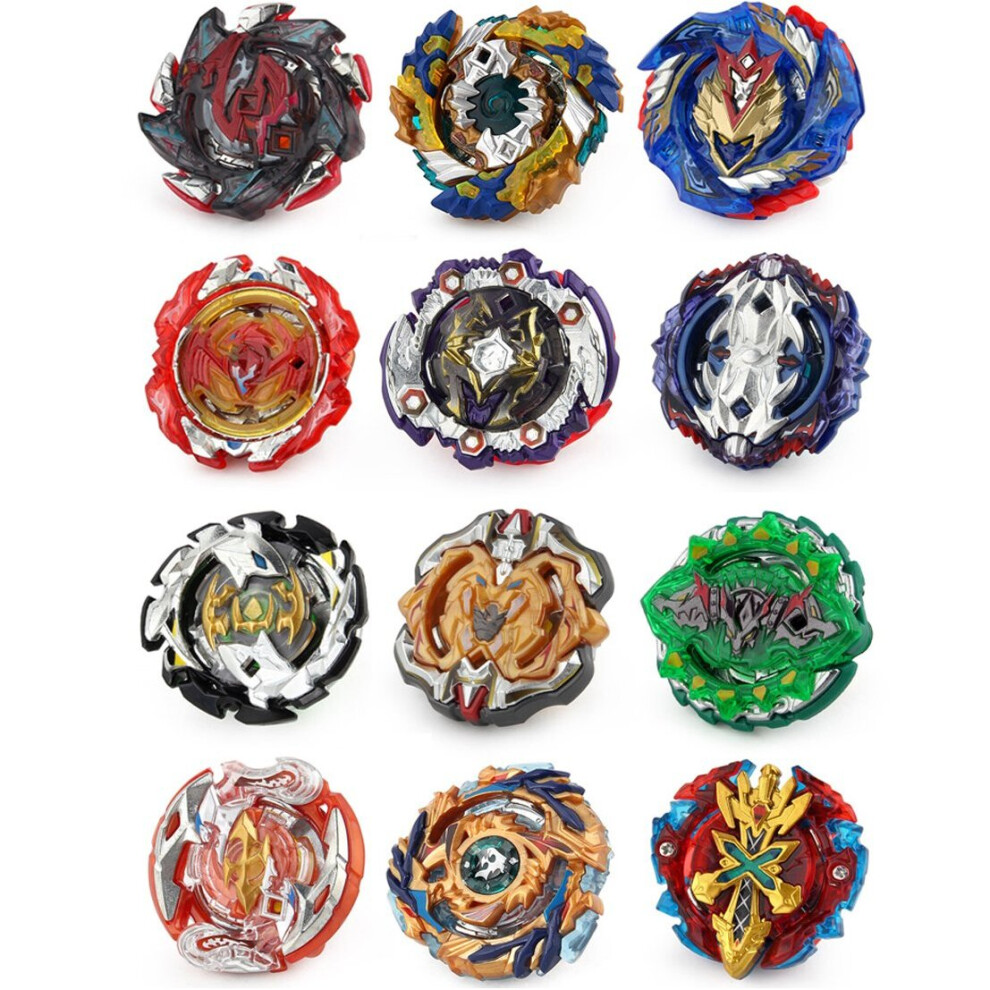 (Black) 12X Beyblade Burst Set Spinning with Launcher+Box Gift Pack
