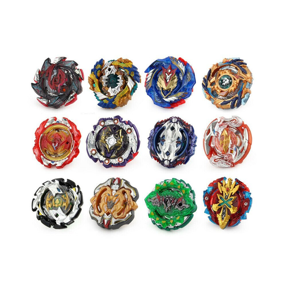 (Black) 12X Beyblade Burst Set Spinning with Launcher+Box Gift Pack