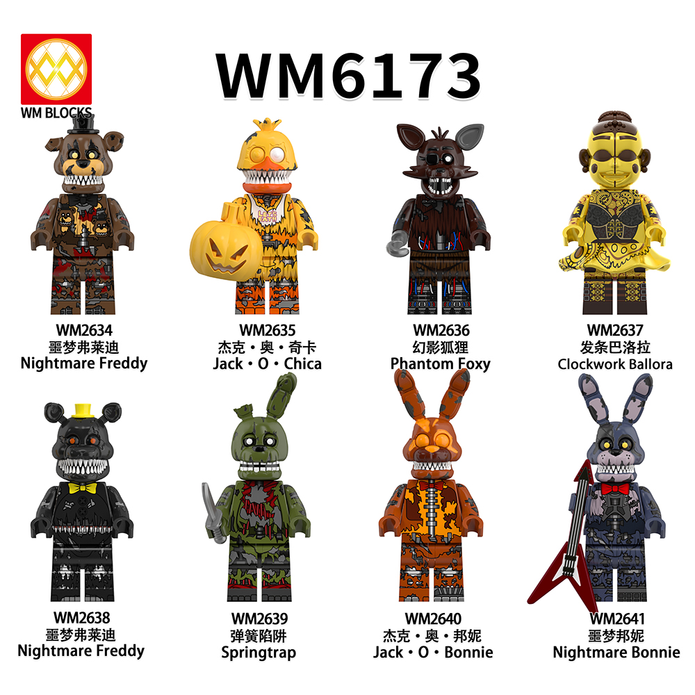 (8pcs A Five Nights at Freddy's) Five Nights at Freddy's LEGO-Compatible Minifigures Kit for Kids DIY Building Figures
