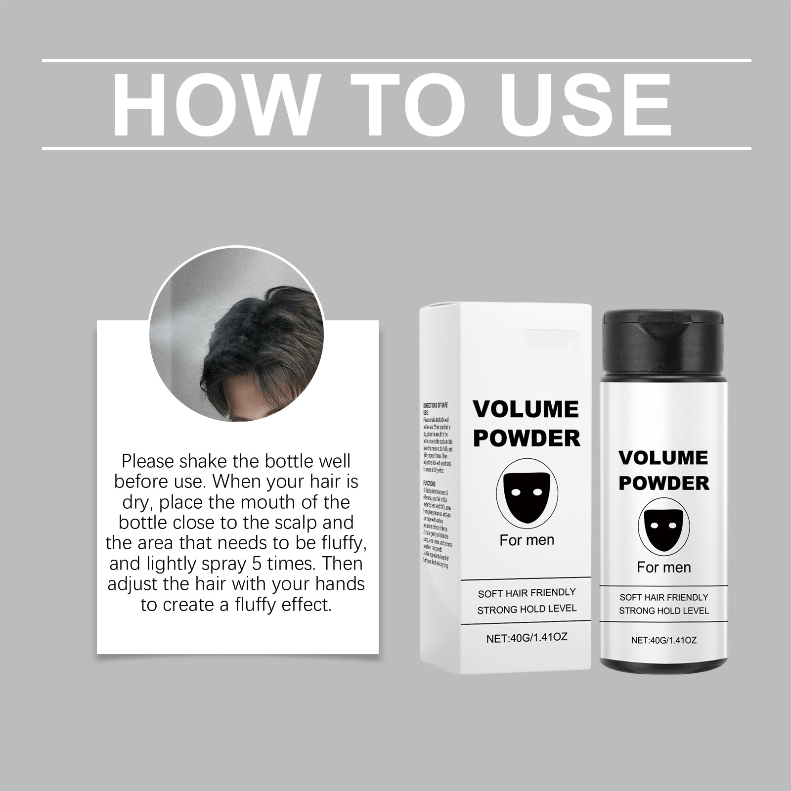 Plenty Fixed Hair Powder Long-Lasting Oil Control Texture Fluffy Increase Hair Volume Enhance Styling Hair Powder For Unisex ﻿