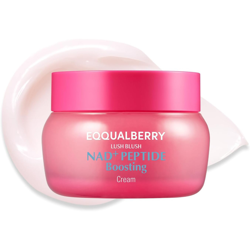EQQUALBERRY NAD Peptide Boosting Cream 50ml Hydrating Barrier Supporting Moisturiser with NAD Peptides Ceramides Daily Skin Comfort Vitality Support New