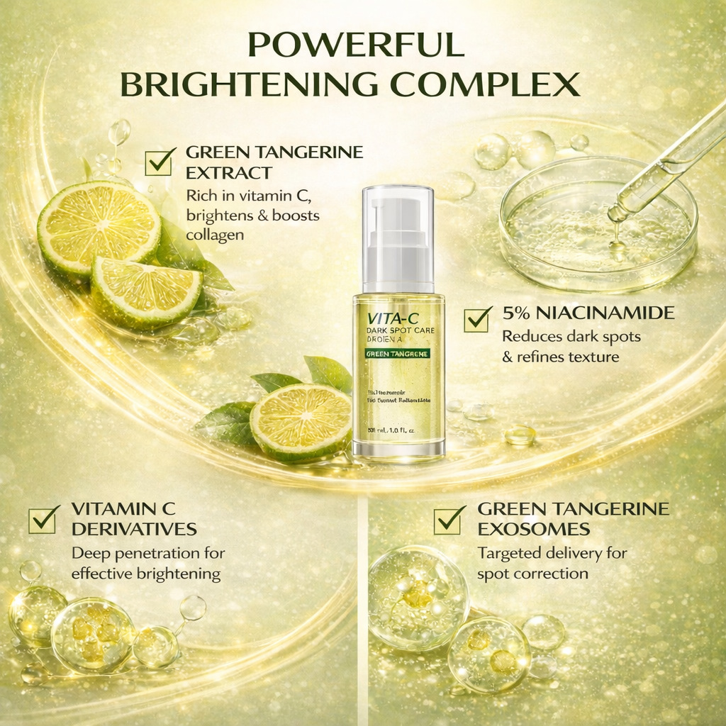 Lime Vitamin C Dark Spot Corrector Serum Brightening Facial Essence for Skin Care Home Use Natural 30ml
