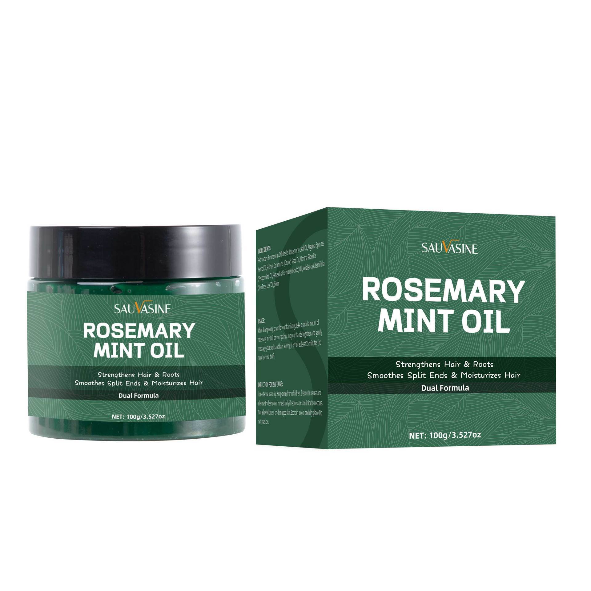 Rosemary Mint Hair Oil Nourishing Scalp Strengthening Roots For Dry Damaged Hair Daily Strand Care 100ml