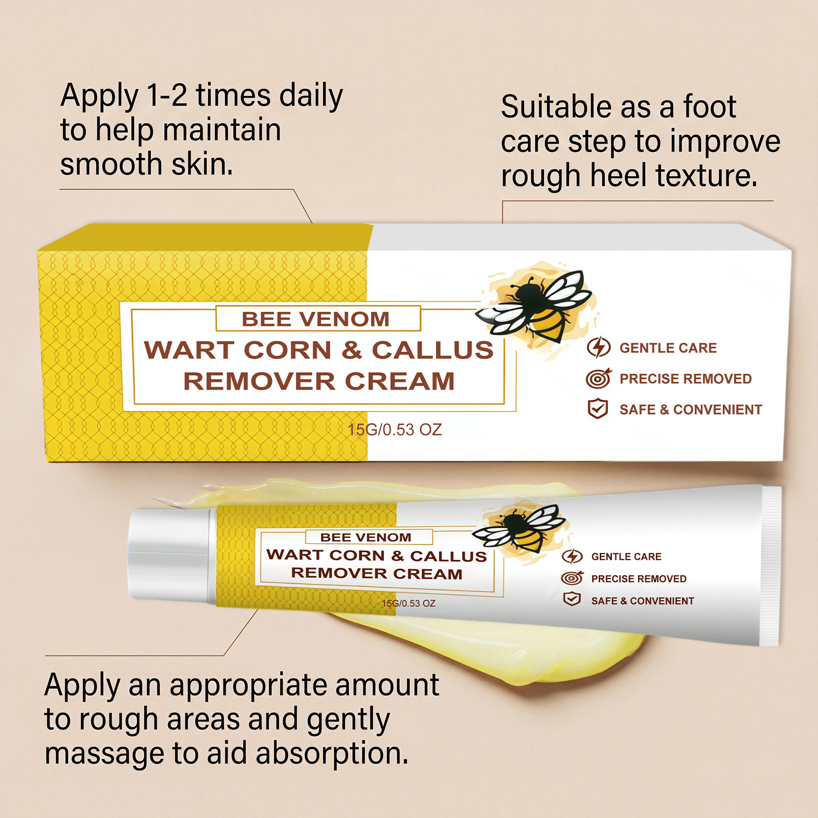 Bee Venom Skin Smoothing Cream Smooth Texture Mild Moisturizing Body Skin Silky Soft Comfort Care Lotion