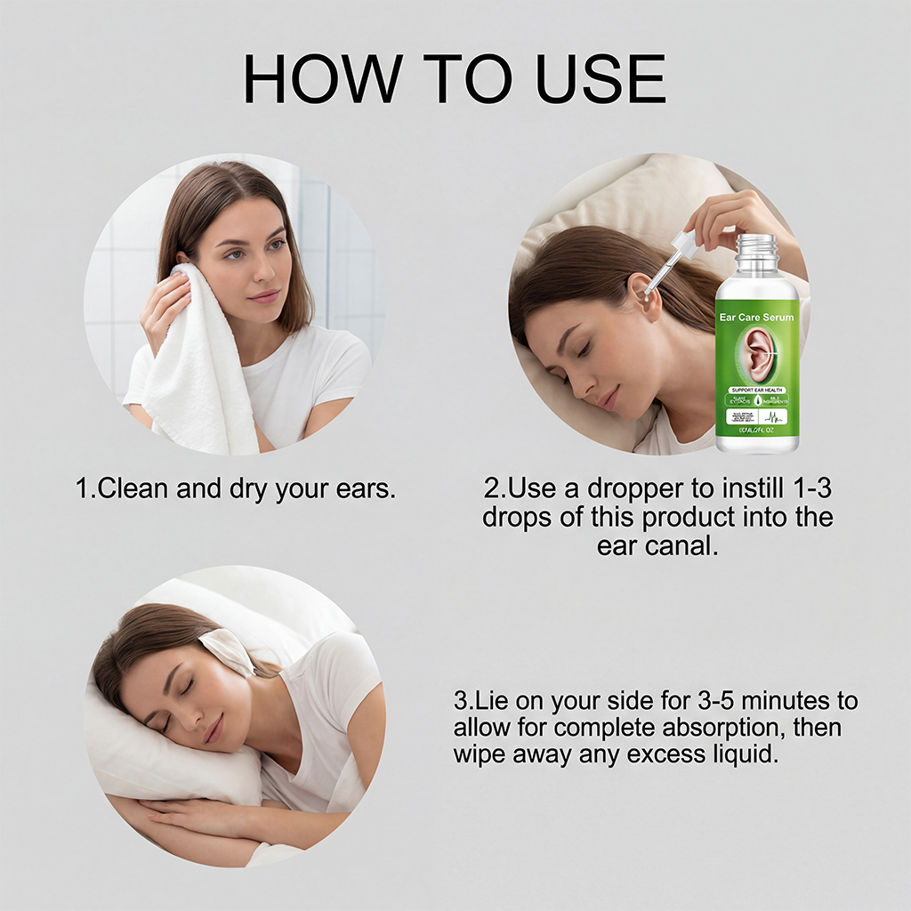 Ear Care Drops Mild Gentle Nourish Clear Hydrating Clean Quiet Comfort Daily Ear Maintenance Liquid Care Soothe