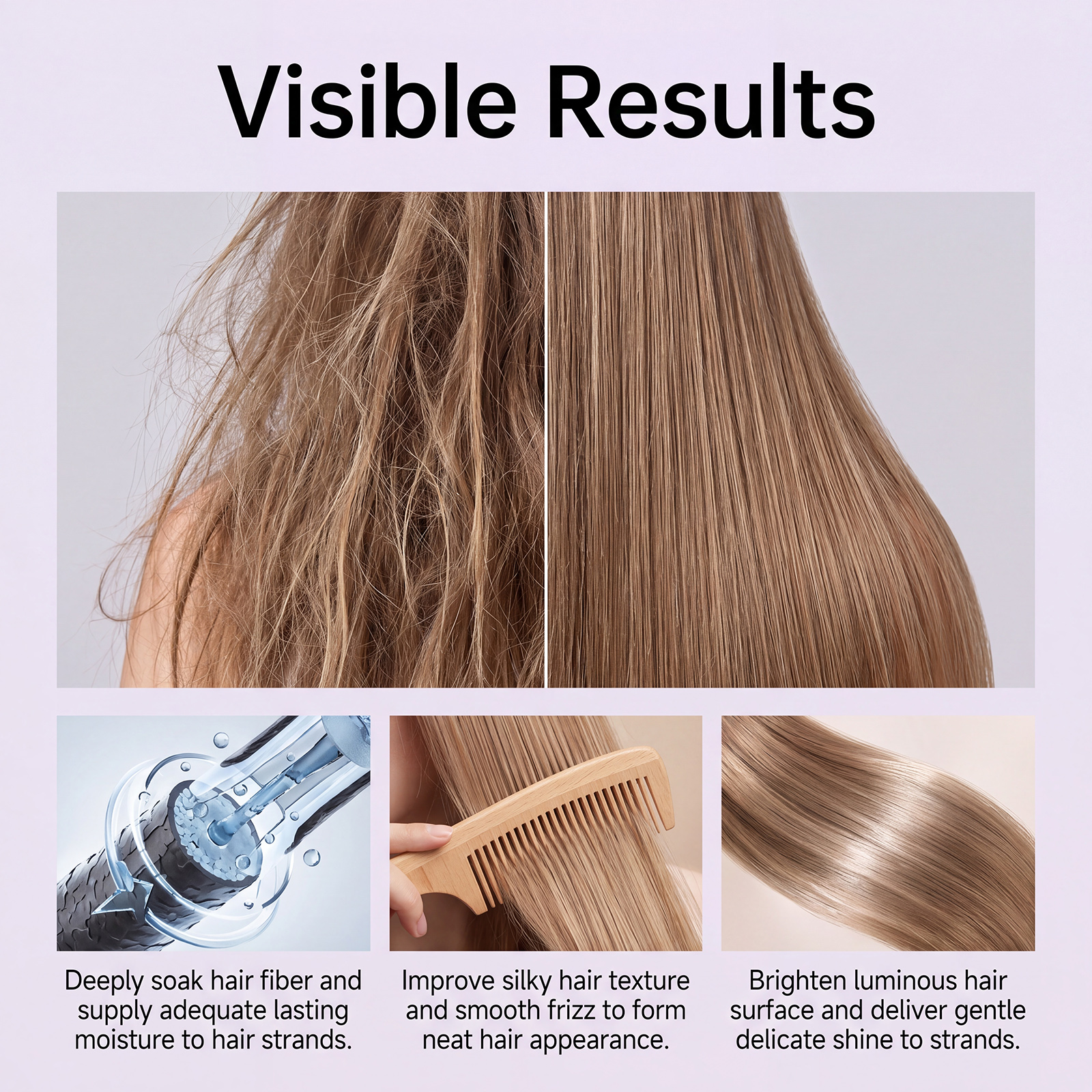 Collagen Hair Mask Mild Soft Smooth Repair Frizzy Hair Strands Daily Beautiful Hair Care Treatment