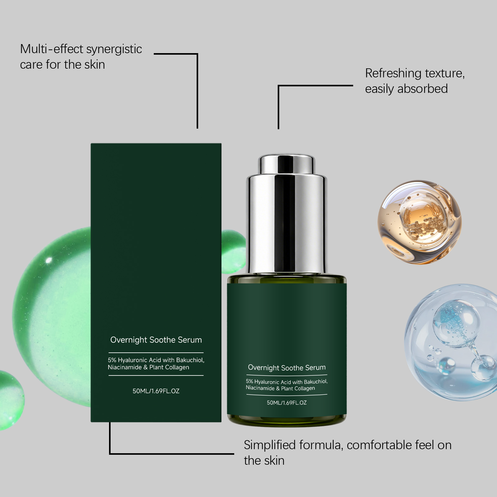 Night Facial Essence Daily Mild Formula Nourish Face Skin Hydrated Soft Cozy Night Serum Care Delicate Complexion