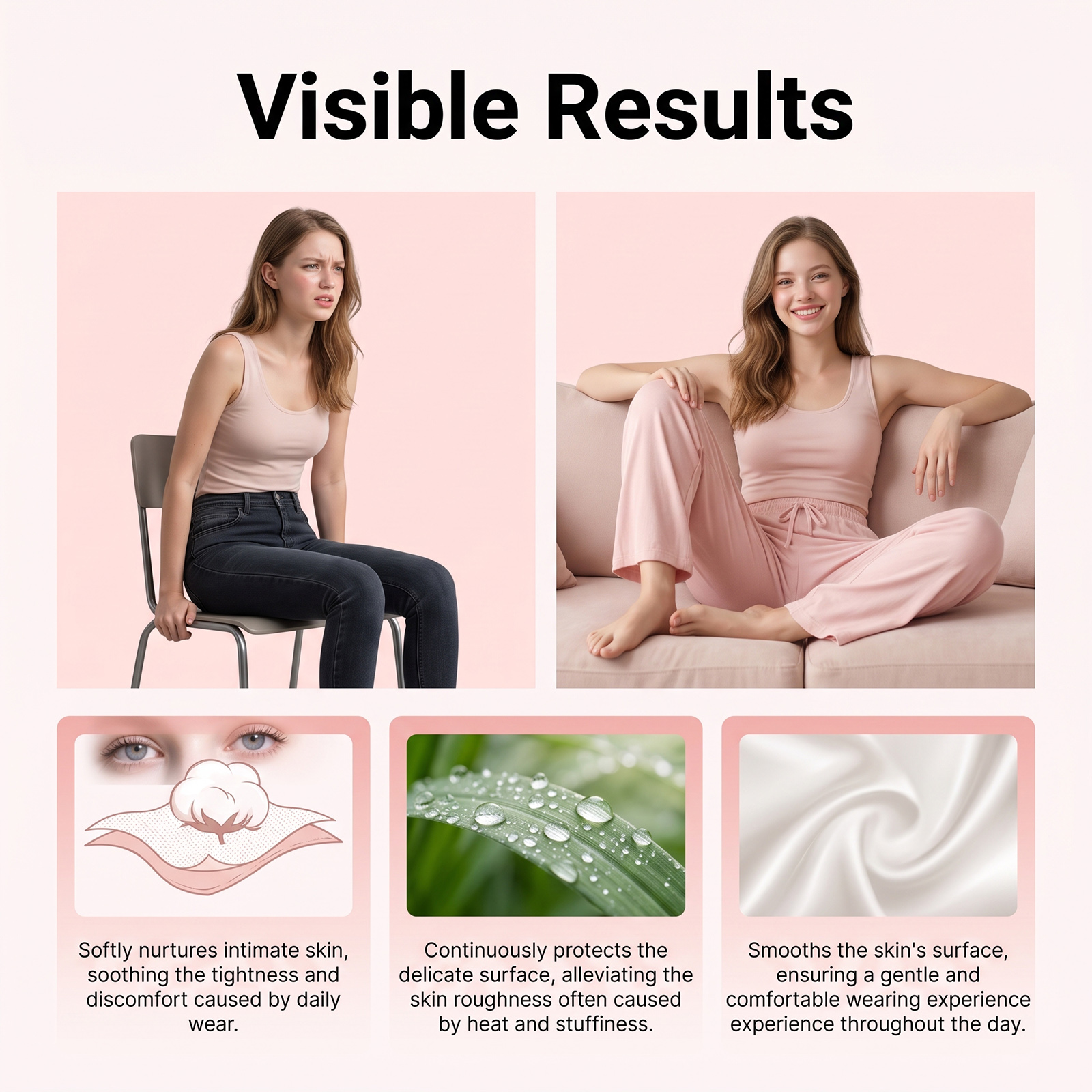 Feminine Care Pads Ultra Thin Breathable Soft Mild Cozy Skin Friendly Daily Commute