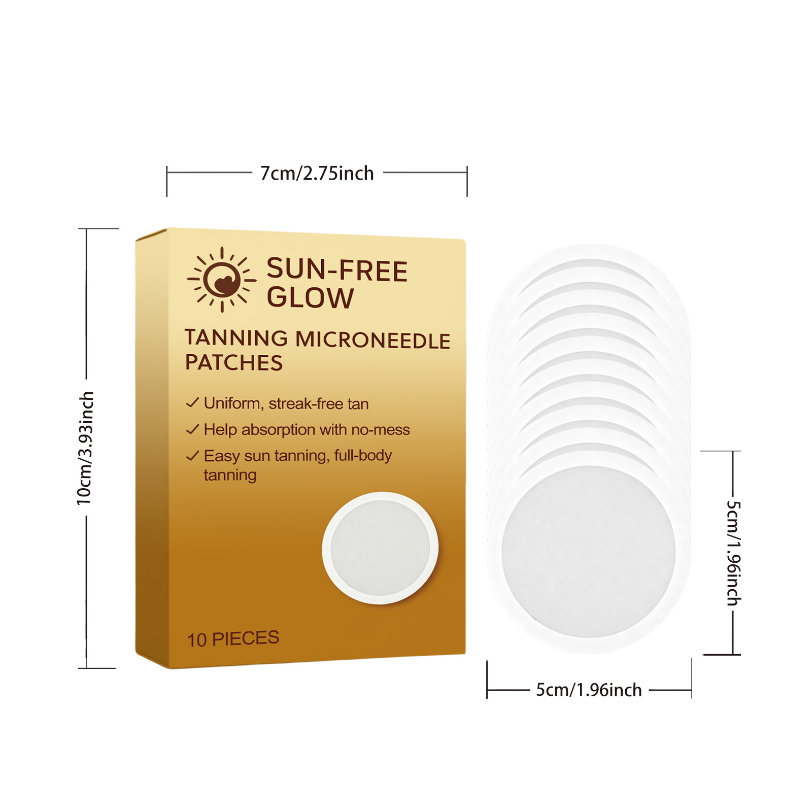 Sunless Tanning Microneedle Patch Micro Release Easy Apply Even Color Mild Sensitive Skin Use