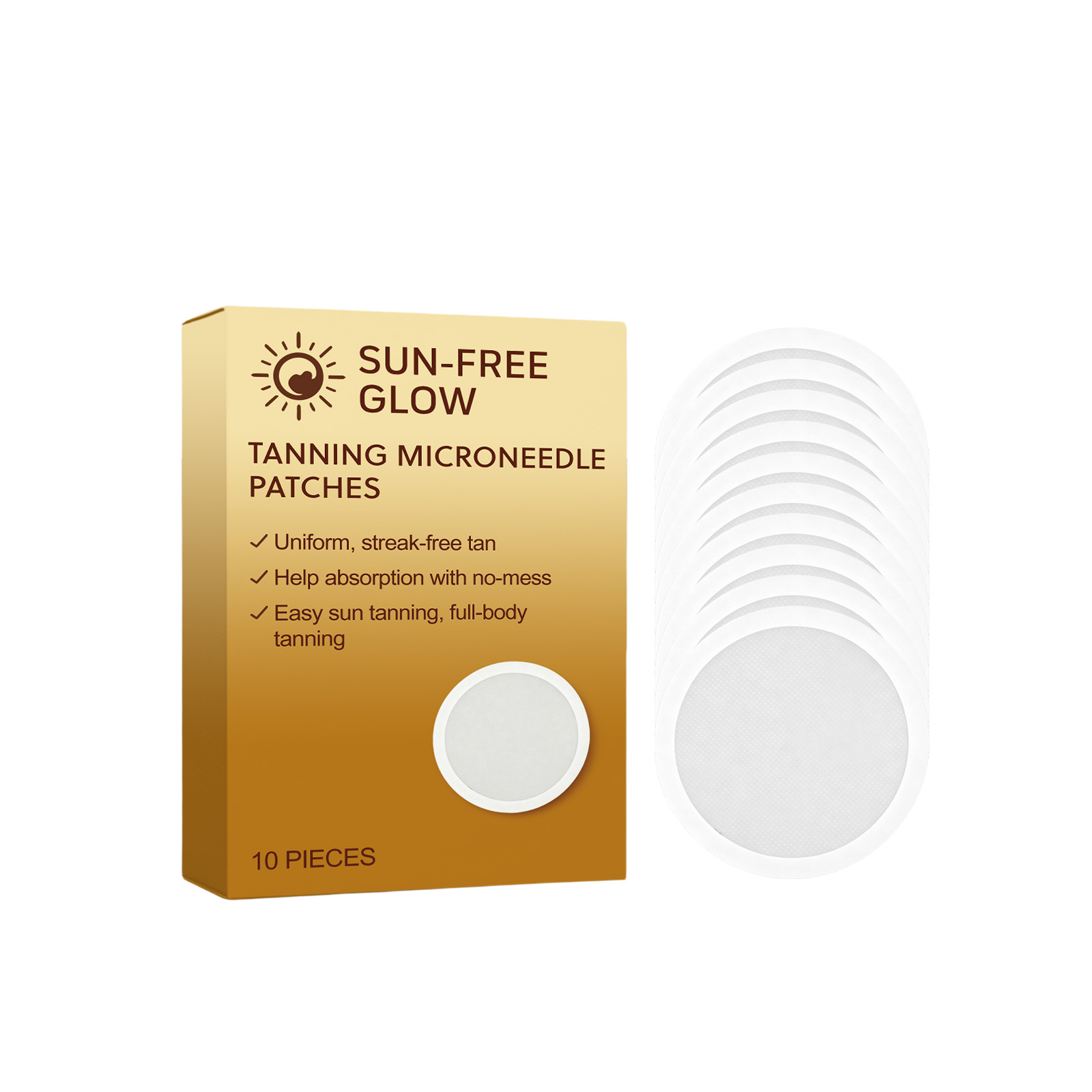 Sunless Tanning Microneedle Patch Micro Release Easy Apply Even Color Mild Sensitive Skin Use