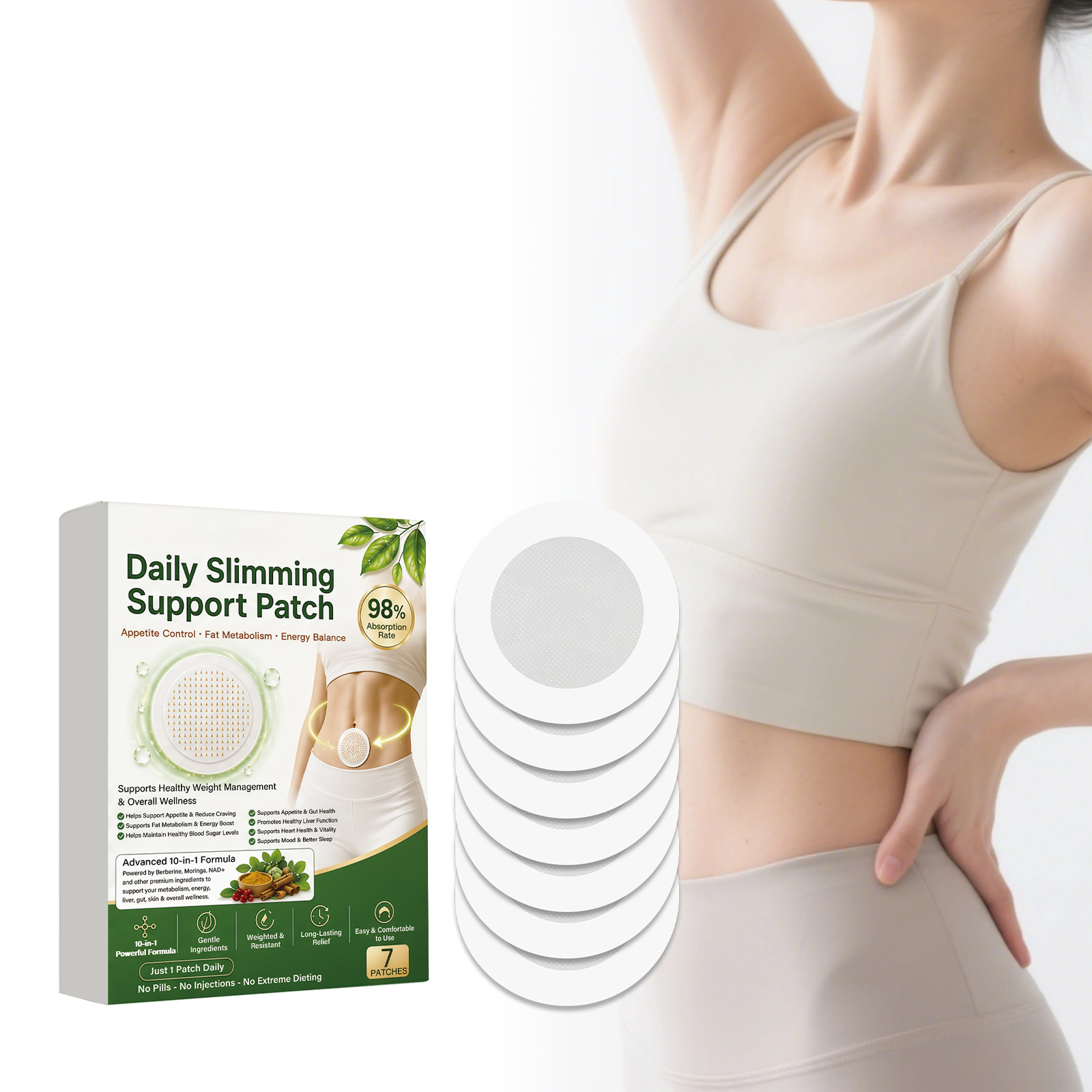 Ten In One Body Care Patches Mild Formula Skin Friendly Breathable Figure Management Curve Display Daily Care