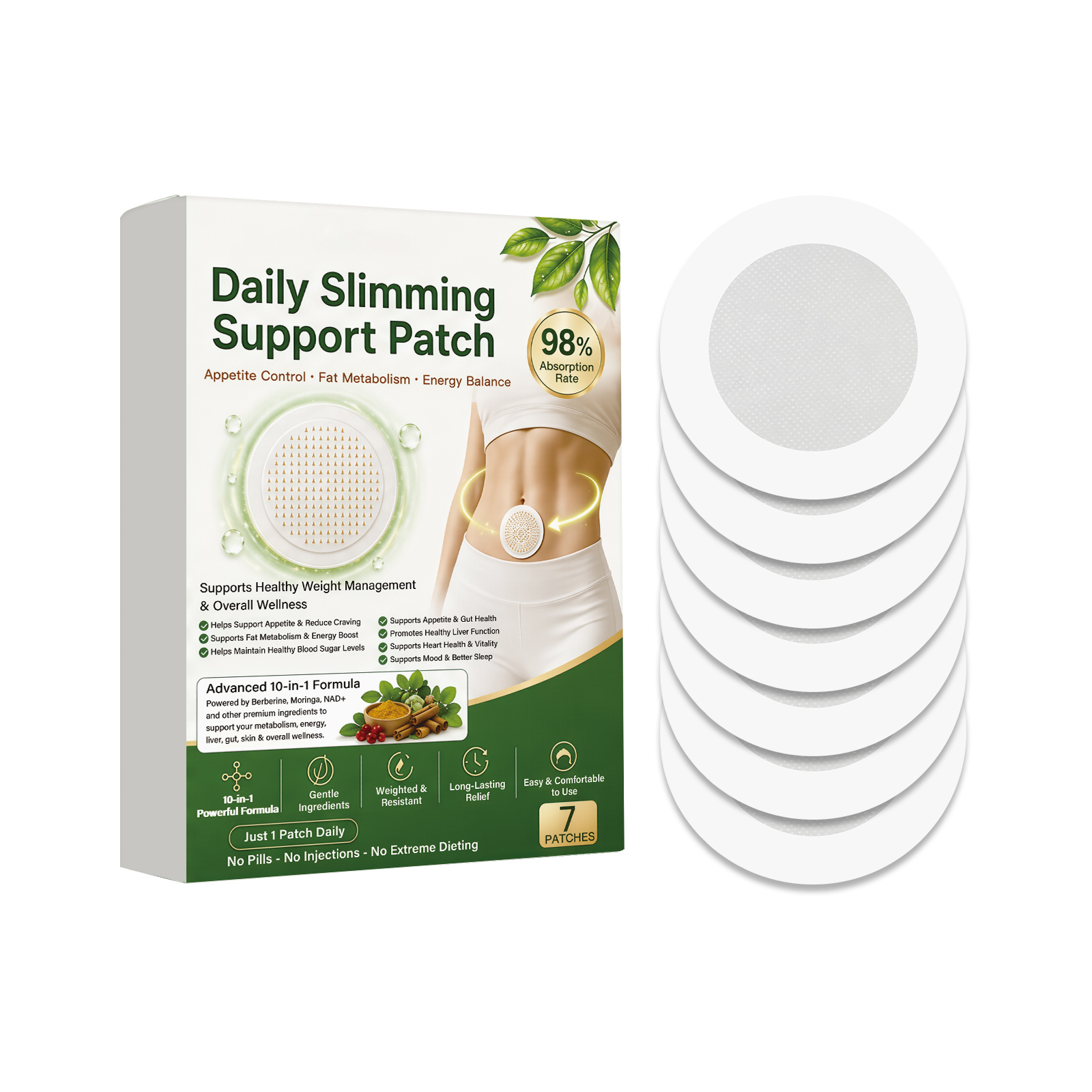 Ten In One Body Care Patches Mild Formula Skin Friendly Breathable Figure Management Curve Display Daily Care