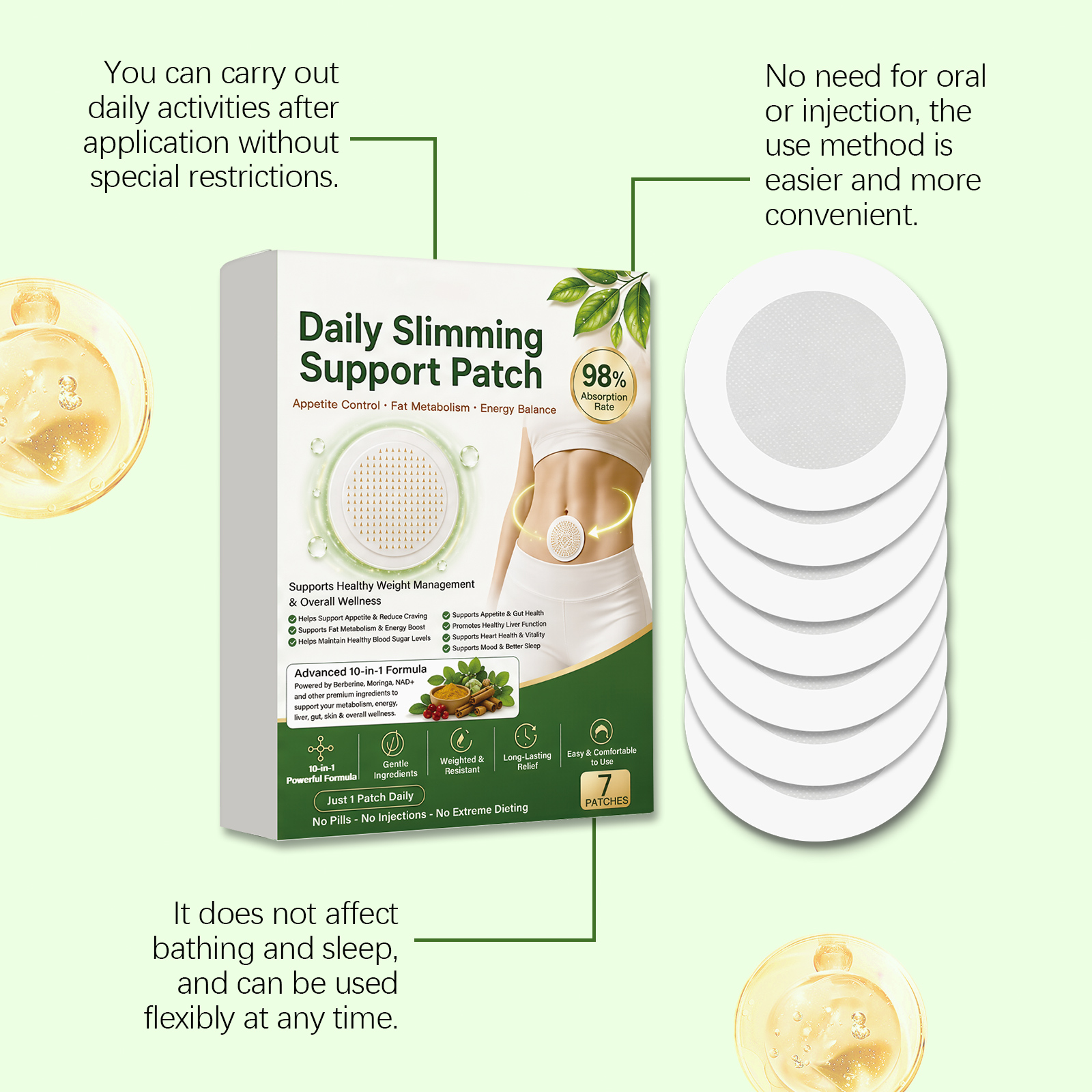 Ten In One Body Care Patches Mild Formula Skin Friendly Breathable Figure Management Curve Display Daily Care