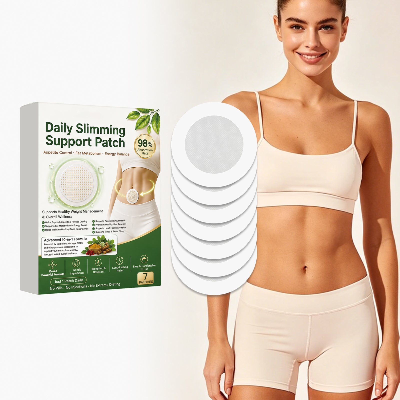 Ten In One Body Care Patches Mild Formula Skin Friendly Breathable Figure Management Curve Display Daily Care